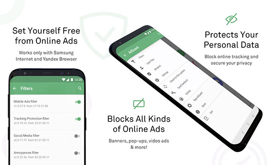 Hapus iklan dengan aplikasi Adguard Content Blocker