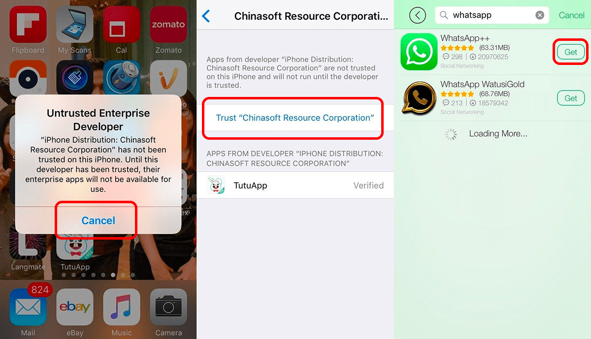 Proses install WhatsApp ke-2 di iPhone
